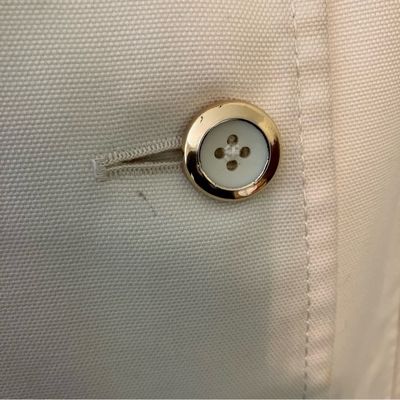 VTG London Fog Maincoats Women's Cream Double Breasted Trench Coat Petite 12 - Picture 4 of 10